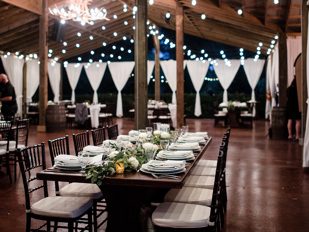 Table setting at The Rustic Barn at Buckingham Farms